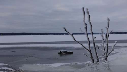 Winter Lake Finland Tampere Landscape Snow Sky