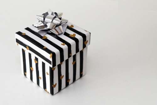 Gift Christmas Birthday Gift Packaging White Black