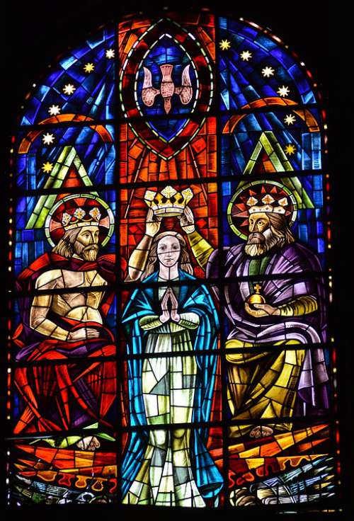 Stained Glass Window Church Color Glass Coronation