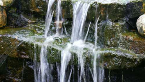 Natural The Environment Water Cascade The Stones
