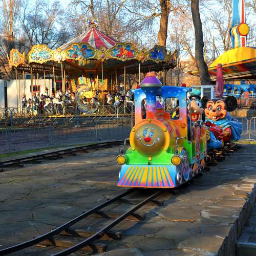 Attraction Park Entertainment Carousel Multi Color