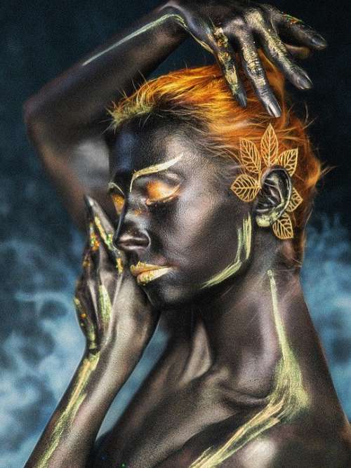 Body Painting Makeup Cosplay Portrait Dark Skin