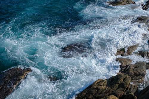 Waves Sea Rock Wave Coastal Nature Travel