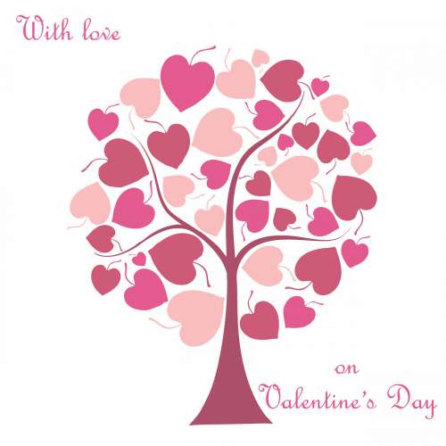 Pink Hearts Tree Valentine