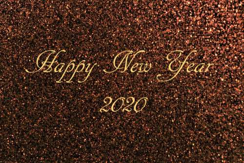 Happy New Year 2020 Brown Glitter