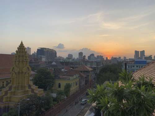 cambodia sunset phnom penh sky