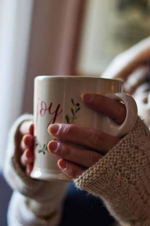 cozy coffee mug woman christmas