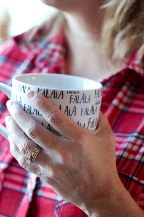 cozy coffee mug woman christmas