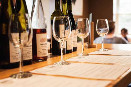 wine tasting glass bottles menu