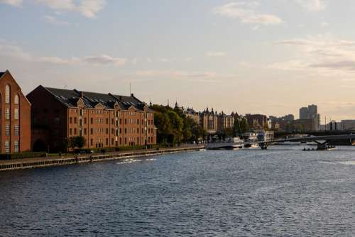 Sunset Light on the Buildings Along the River, Copenhagen