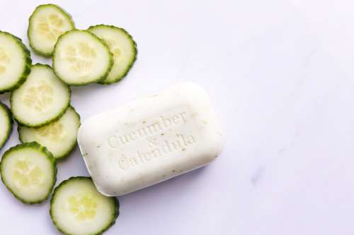 Natural Soap With Cucumber Photo