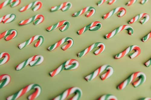 Multiple Candy Canes in Rows Photo