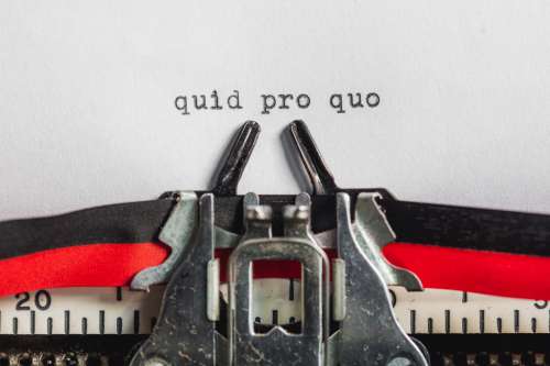 Typewrite Says Quid Pro Quo Photo