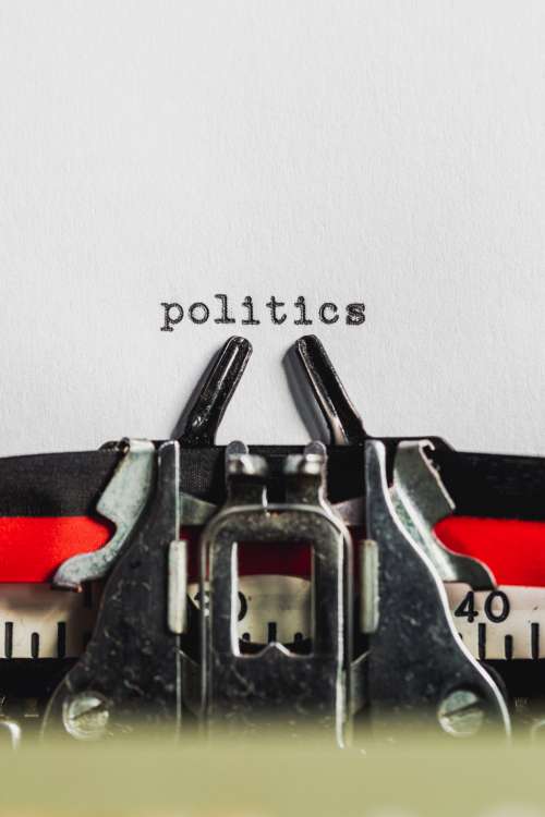 Typed Text Says 'Politics' Photo