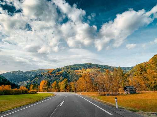 Beautiful Autumn Road in Austria Free Photo