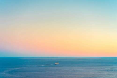 Cruise Ship in the Middle of the Sea Free Photo