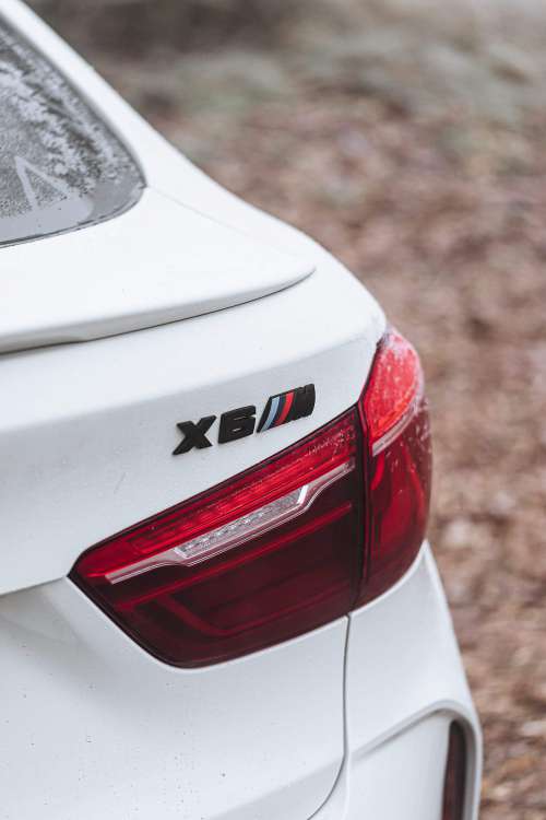 Rear Black Logo Badge BMW X6M in Winter Free Photo