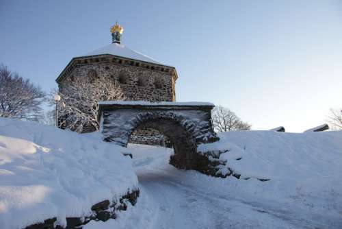 Sconce Skansen Kronan Gothenburg Fortress Snow