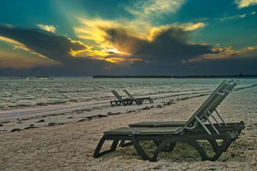 Beach Sky Sand Sea Ocean Landscape Summer Clouds