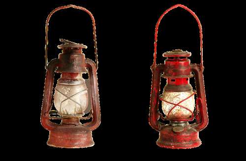 Kerosene Lamp Isolated Glass Transparent Light