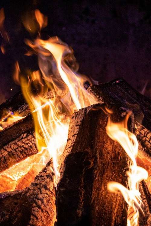 Campfire Fire Bonfire Hot Burning Flames Glow