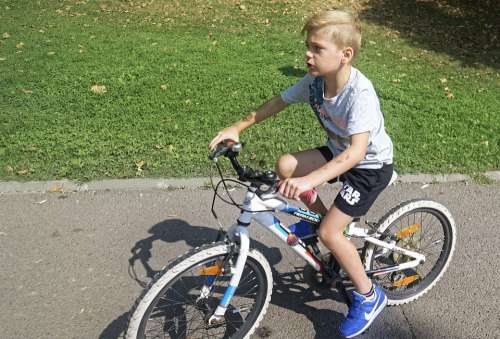 Boy Child Going Bike Park Summer T-Shirt Alley