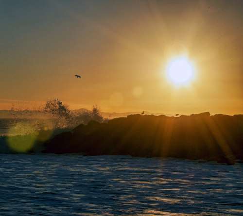 Sunset Over The Ocean