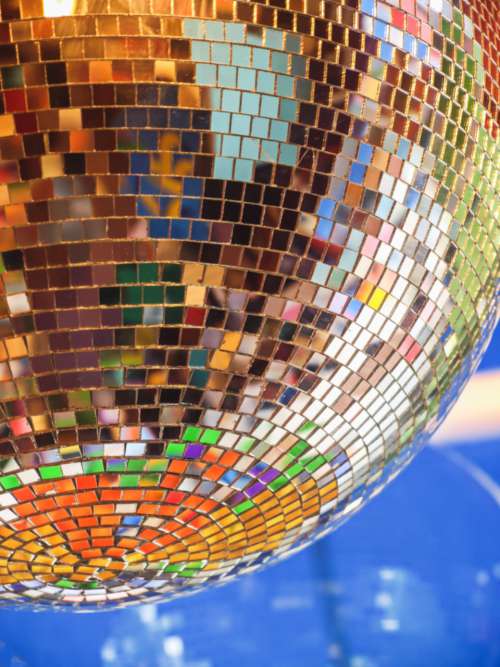 disco ball lights colorful close up