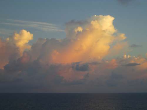 ocean sky clouds horizon sea