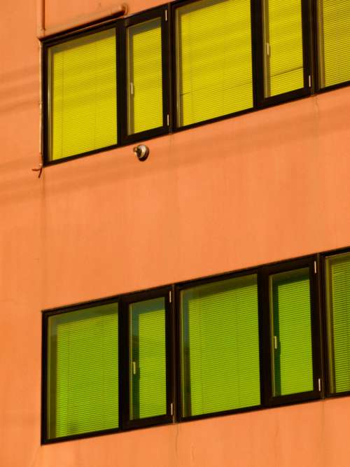 colorful exterior wall windows building
