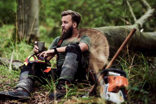 man beard outdoors lumberjack woodsman