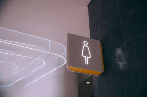 Modern Women's Washroom Signage Photo