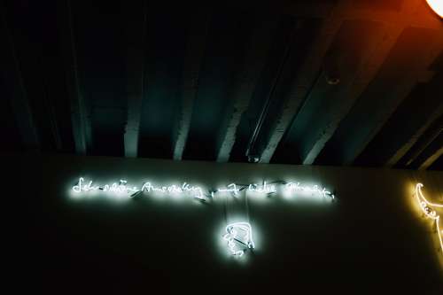 Neon Lights On A Wall Photo
