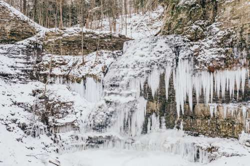 Icy Waterfall Photo