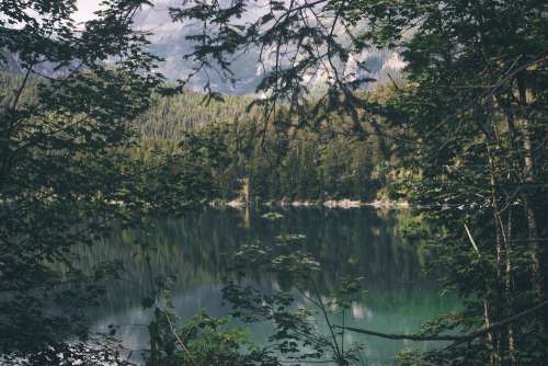 Mountain Lake Scene Photo