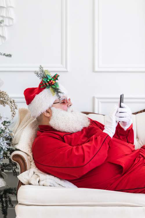 Loungewear Santa Photo