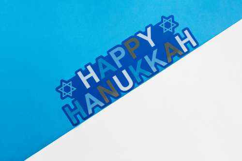 Blue And White Happy Hanukkah Photo