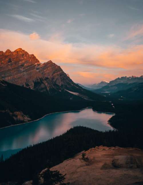 Mountain Lake Sunset Free Photo
