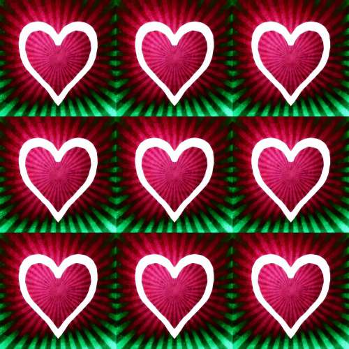 Pattern With Hearts On A Background Of R