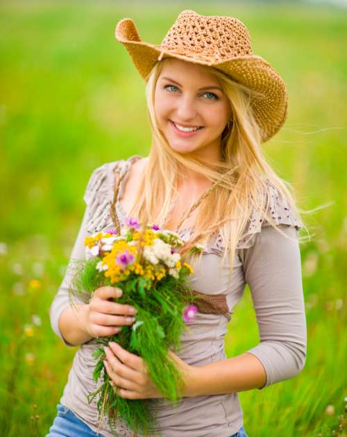 Woman With Flowers