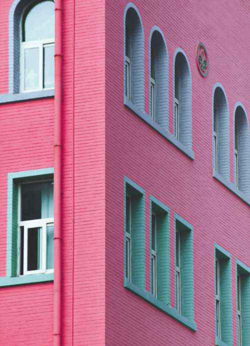 colorful exterior wall windows architecture