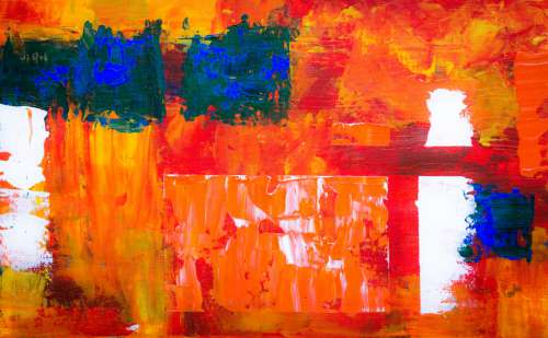 orange abstract art painting bold