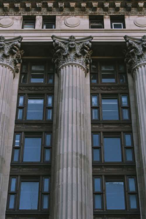 exterior columns city building ornate
