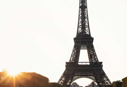 Eiffel Tower And The Sun Photo
