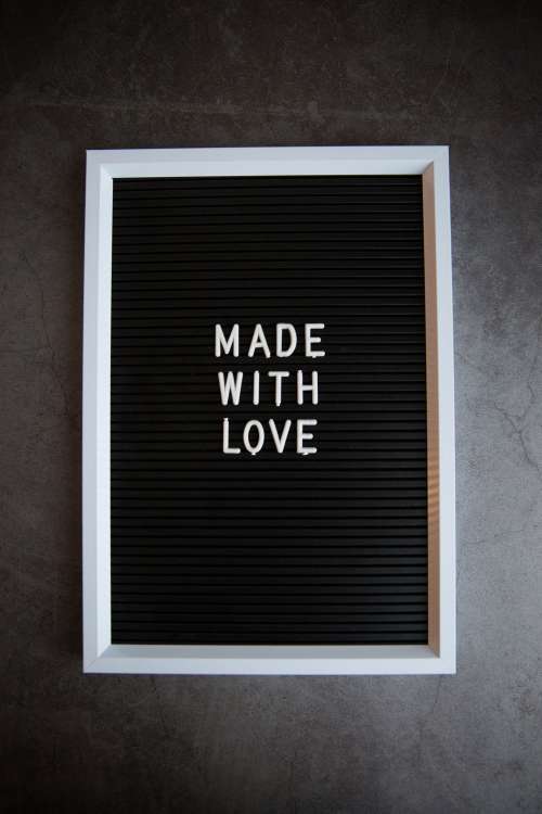 Made With Love Letter Board Photo