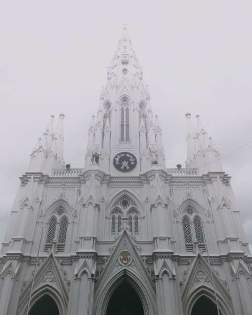 White Church On A Gray Day Photo