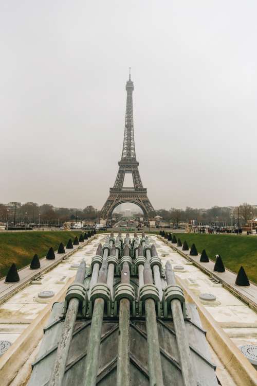 Eiffel Tower On Cloudy Day Photo