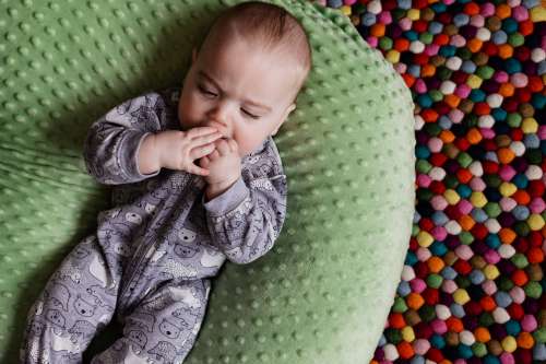 Baby On A Beanbag Photo