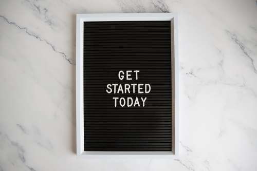 Get Started Today On Marble Background Photo