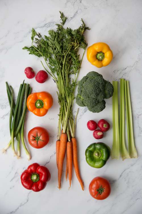 Healthy Flatlay Featuring Celery Photo